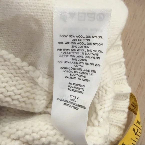 Aritzia Cream and Navy Fair Isle Zip-Up Cardigan - Picture 5 of 5